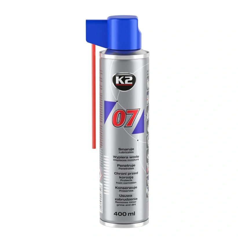 K2 07 – multifunksjonsspray til smøring, rengjøring og rustbeskyttelse 400 ml