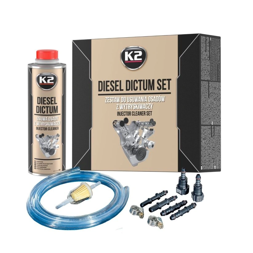 K2 Diesel Dictum – rensemiddel for dieselinnsprøytningsdyser sett 500 ml