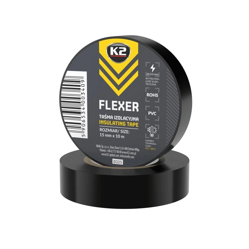 K2 Flexer – PVC isolasjonstape 15 mm x 10 m