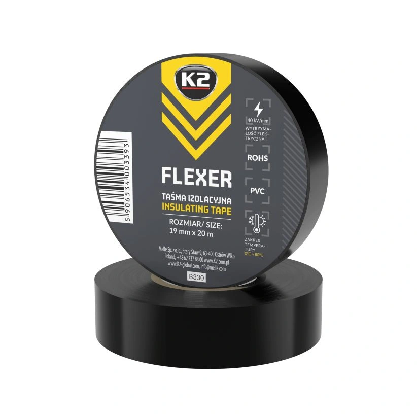 K2 Flexer – PVC isolasjonstape 19 mm x 20 m