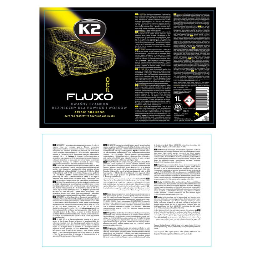 K2 Fluxo PRO Sur shampoo, trygg for keramiske belegg og voks - 1L – bilde 12