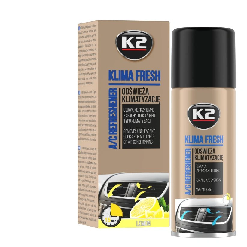 K2 Klima Fresh Lemon luktfjerner og frisker for klimaanlegg -150 ml