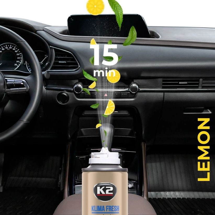 K2 Klima Fresh Lemon luktfjerner og frisker for klimaanlegg -150 ml – bilde 8