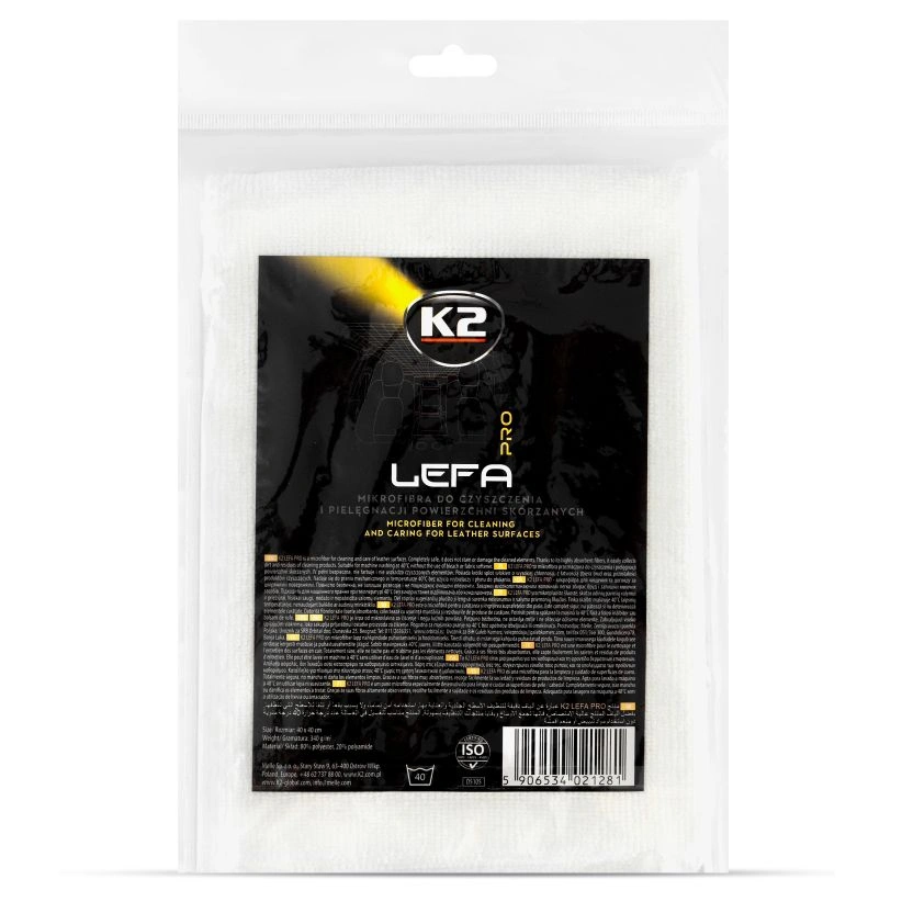 K2 Lefa mikrofiber for skinn 40x40 cm