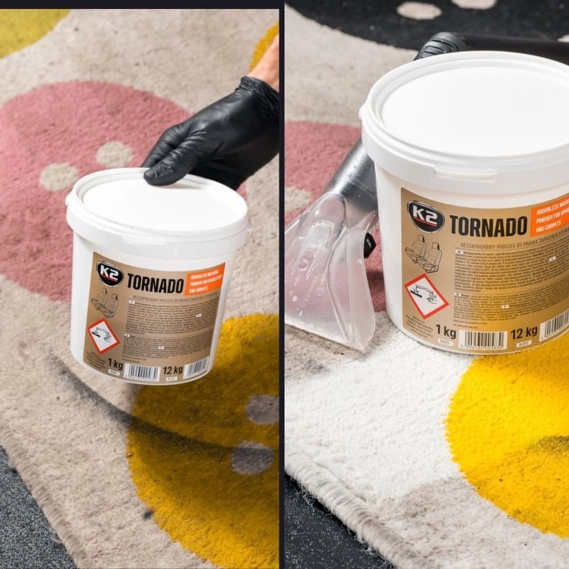 K2 Tornado Plus – vaskepulver for tekstil- og bilinteriør 1 kg – bilde 4