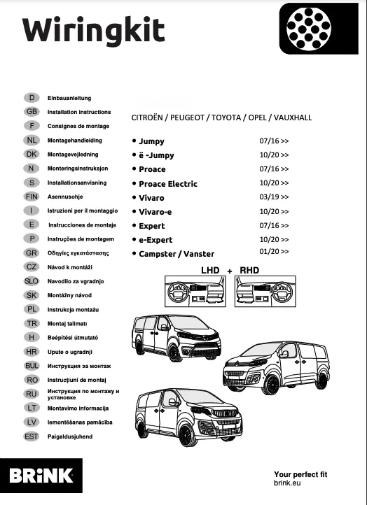 Kabelsett 13 pol CITROEN JUMPY 2016-> / CITROEN SPACETOURER 2016-> / FIAT SCUDO 2022-> / Fiat ULYSSE 2022-> /OPEL VIVARO 2019-> /- OPEL ZAFIRA LIFE 2019-> / PEUGEOT EXPERT 2016-> / PEUGEOT TRAVELLER 2016-> / TOYOTA PROACE 2016 / TOYOTA PROACE VERSO 2016-> – bilde 4