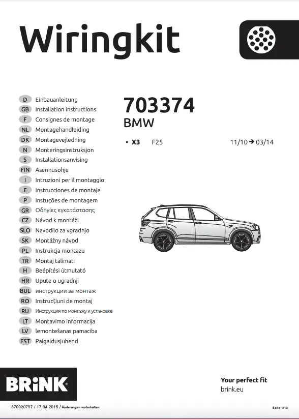 Kabelsett 13 pol tilhengerfeste BMW 1 / BMW 3 / BMW 5 /BMW X3 – bilde 7