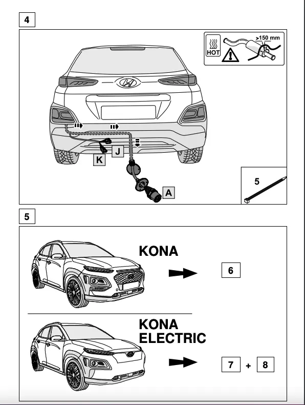 Kabelsett 13 pol tilhengerfeste Hyundai Kona I / Kona Electric I 2017 - 2023 – bilde 3
