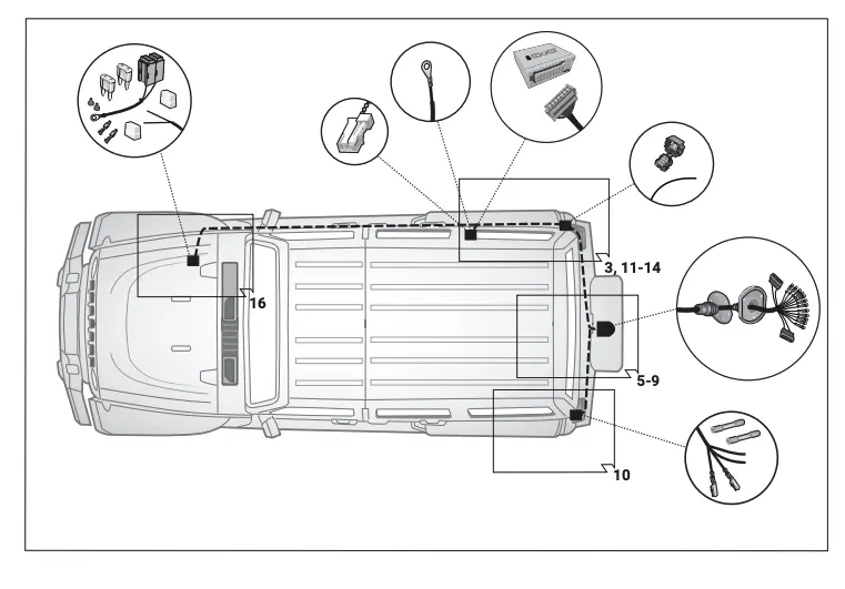 Kabelsett 13 pol tilhengerfeste Jeep Wrangler JL 2017->  – bilde 3