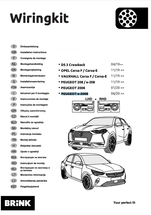 Kabelsett 13 pol tilhengerfeste OPEL Corsa F / Corsa-E / DS3 Crossback / Peugeot 208 II / Peugeot e-208 2019 -> / PEUGEOT 2008 II / PEUGEOT e-2008 – bilde 2