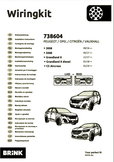 Kabelsett 13 pol tilhengerfeste Peugeot 5008 II 2017 - 2024 / Peugeot 5008 II 2017 -> / Citroen C5 Aircross 2017 -> / DS 7 Crossback 2017 -> / Opel GRANDLAND / GRANDLAND X 2017-> / Peugeot 508 2018-> / Peugeot 508 SW 2018-> – bilde 4