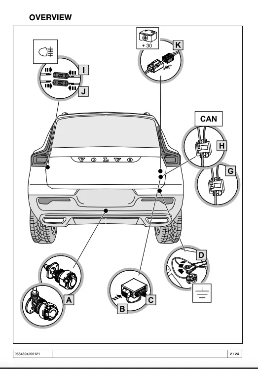 Kabelsett 13 pol tilhengerfeste Volvo XC40 2017 -> / Volvo XC40 Recharge 2020 -> / Volvo S90 II / V90 II / XC60 II / XC90 II Image 15