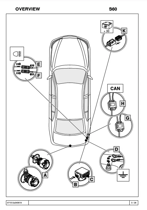 Kabelsett 13 pol tilhengerfeste Volvo XC40 2017 -> / Volvo XC40 Recharge 2020 -> / Volvo S90 II / V90 II / XC60 II / XC90 II Image 6