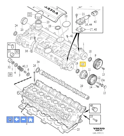 Kamakselhjul VVT-sett Volvo Genuine® S60 S80 C70 V70 XC70 XC90 │ bensin – bilde 4