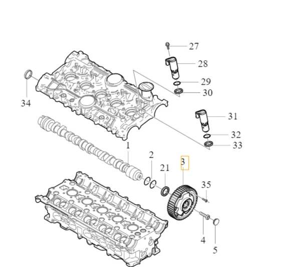 Kamakselhjul VVT Volvo Genuine® C30 C70 S40 S60 S80 V40 V50 V60 V70 XC60 XC70 │ bensin