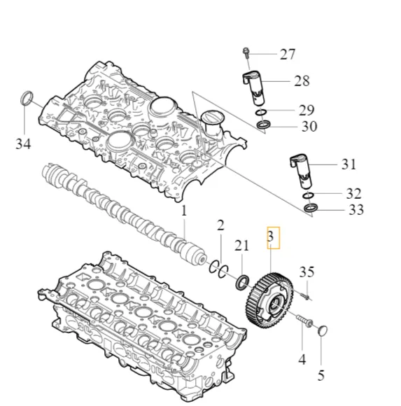 Kamakselhjul VVT Volvo Genuine® C30 C70 S40 S60 S80 V40 V50 V60 V70 XC60 XC70 │ bensin