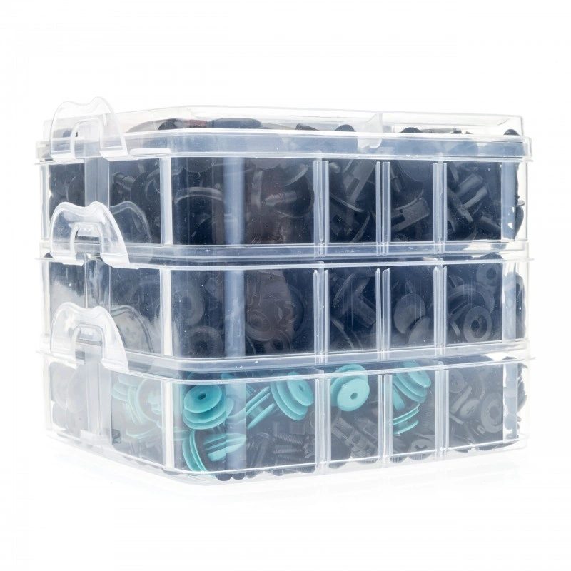 Karosseriklips Universal med Demonteringsverktøy │ Klips til karosseri, festedeler, interiørklips og plastskruer  - sett 635 stk. Image 1