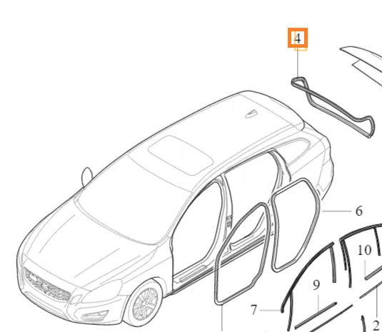 Karosseritetning baklem Volvo Genuine® V60 2011-2018