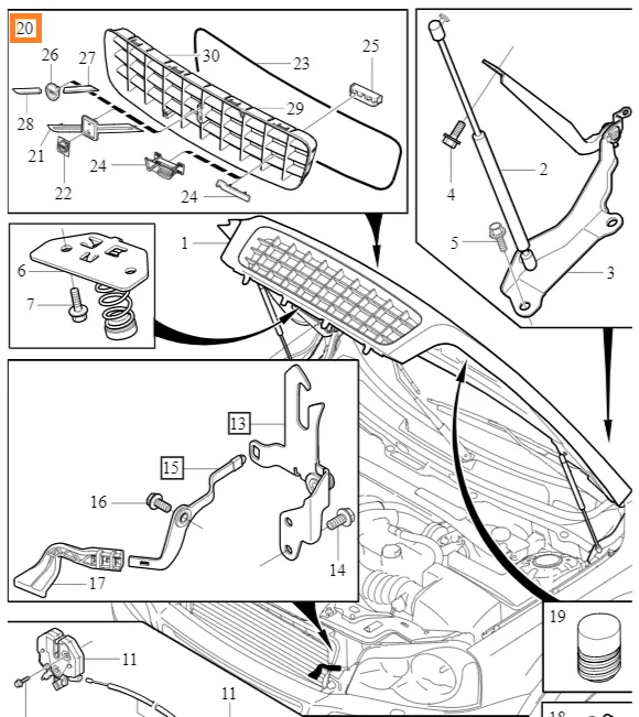 Kjølergrill Volvo Genuine® XC90 2003-2016 │ VIN CH 328000-549676