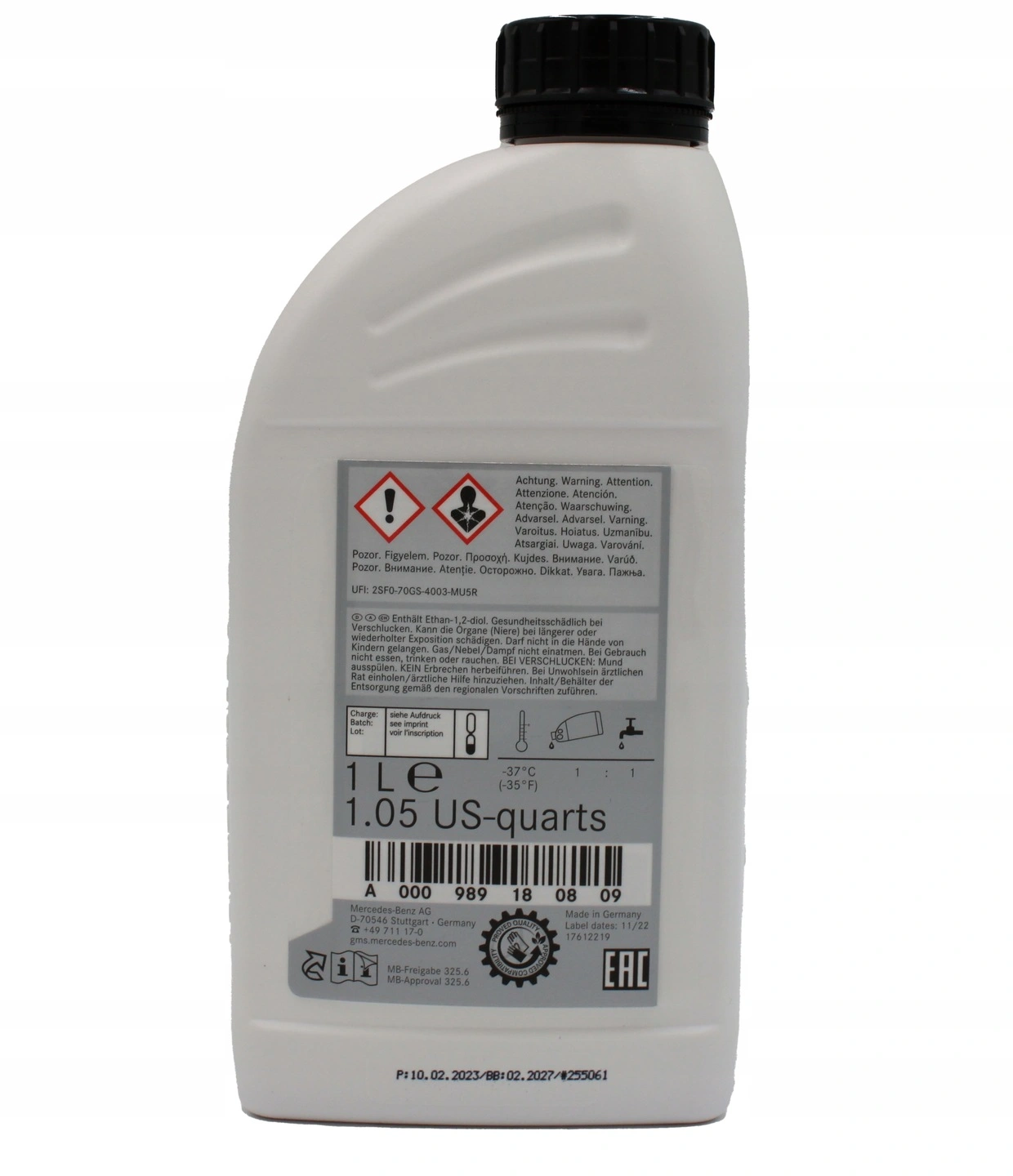 Kjølevæske Konsentrat Mercedes-Benz MB 325.6 -37°C │ Genuine® Red Antifreeze Coolant - 1L Image 5