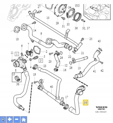 Kjølevæskerør Volvo S60 / S80 / V60 / V70 / XC60 / XC70 / XC90 2002 - 2018 │ Genuine® – bilde 2