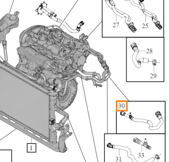 Kjølevæskeslange Volvo S60 / S60 Cross Country / S80 / V60 / V60 Cross Country / V70 / XC60 / XC70 2006 - 2018 │ Genuine® – bilde 3