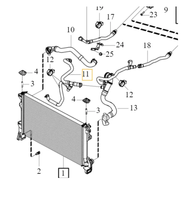 Kjølevæskeslange Volvo S60 / S90 / V60 / V90 / XC60 / XC90 1996 -> │ Genuine®
