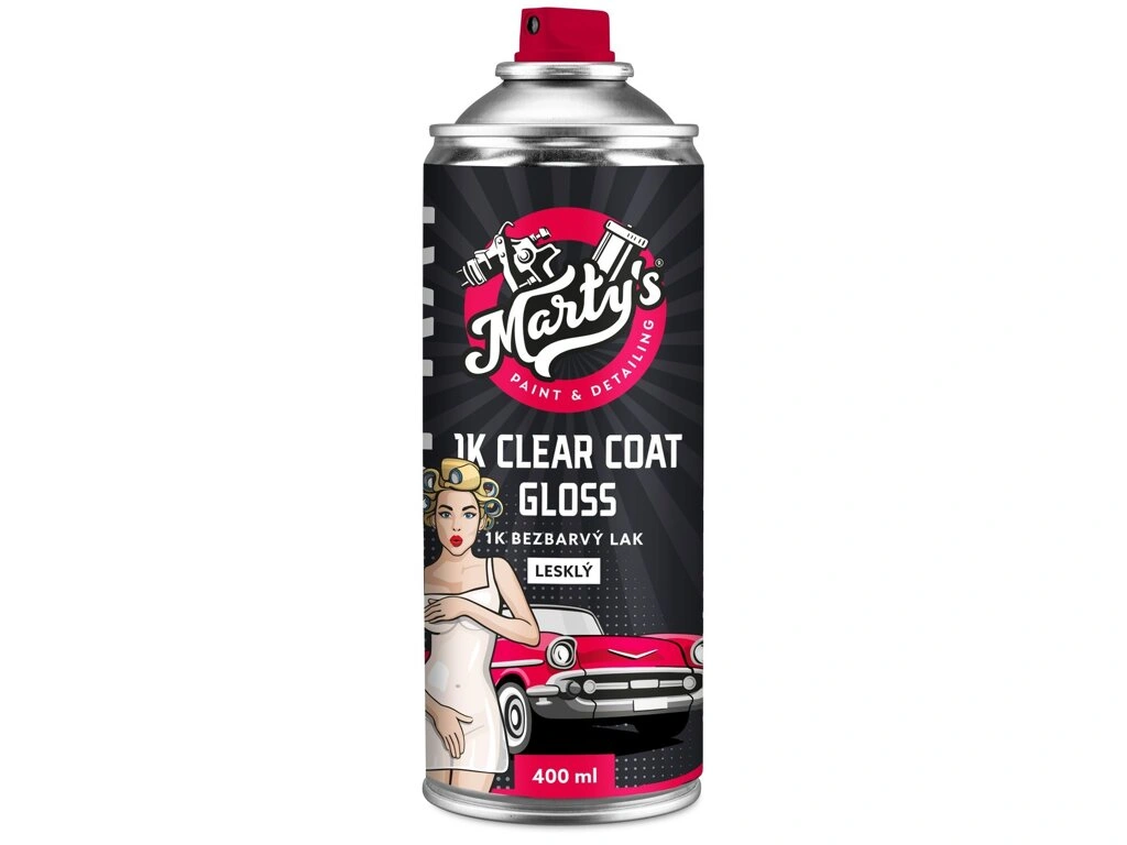 Klarlakk 1K Marty’s i spray - blank, beskyttende overflate - 400 ml