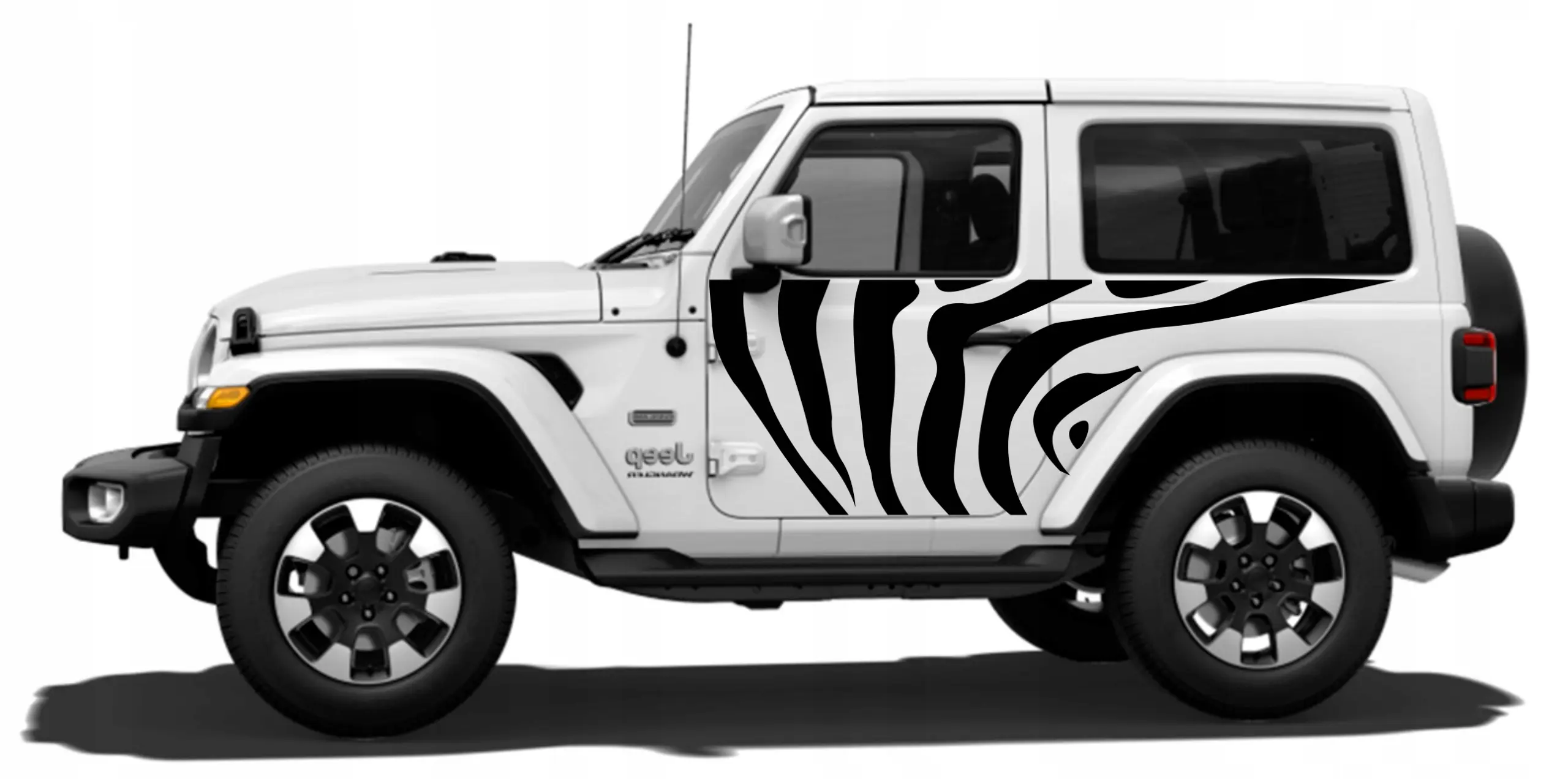 Klistremerker Jeep Wrangler 4x4 Zebra Black Edition