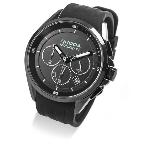 Klokke Skoda Motorsport Chronograph │ Genuine® Watch Black Edition