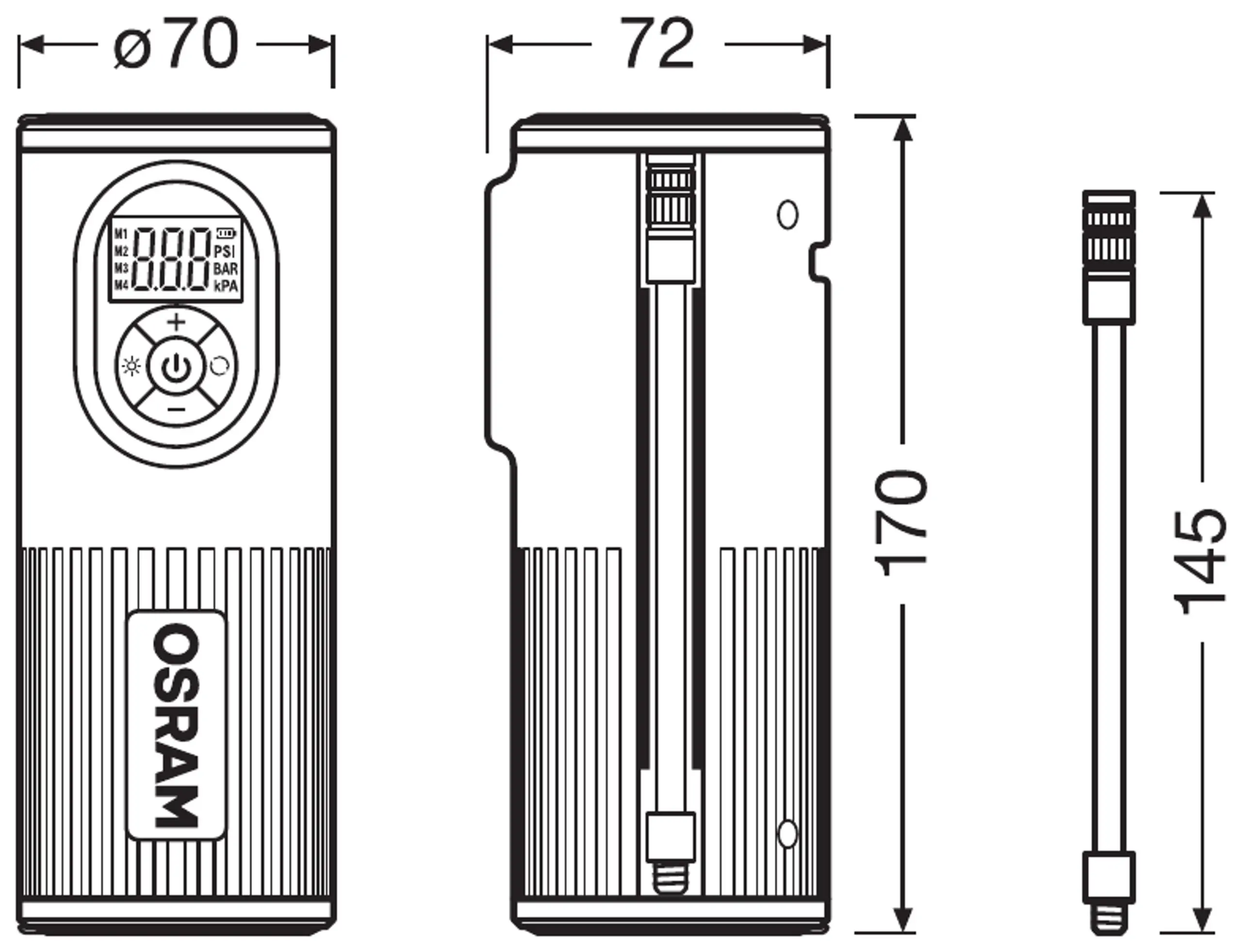 Kompressor dekkpumpe Osram TYREinflate 2000 oppladbar – bilde 12