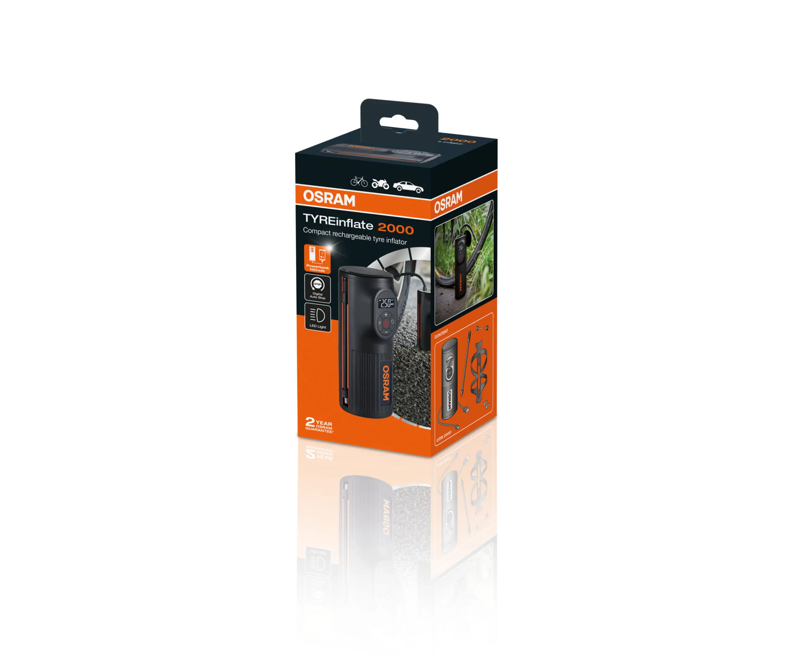 Kompressor dekkpumpe Osram TYREinflate 2000 oppladbar – bilde 2
