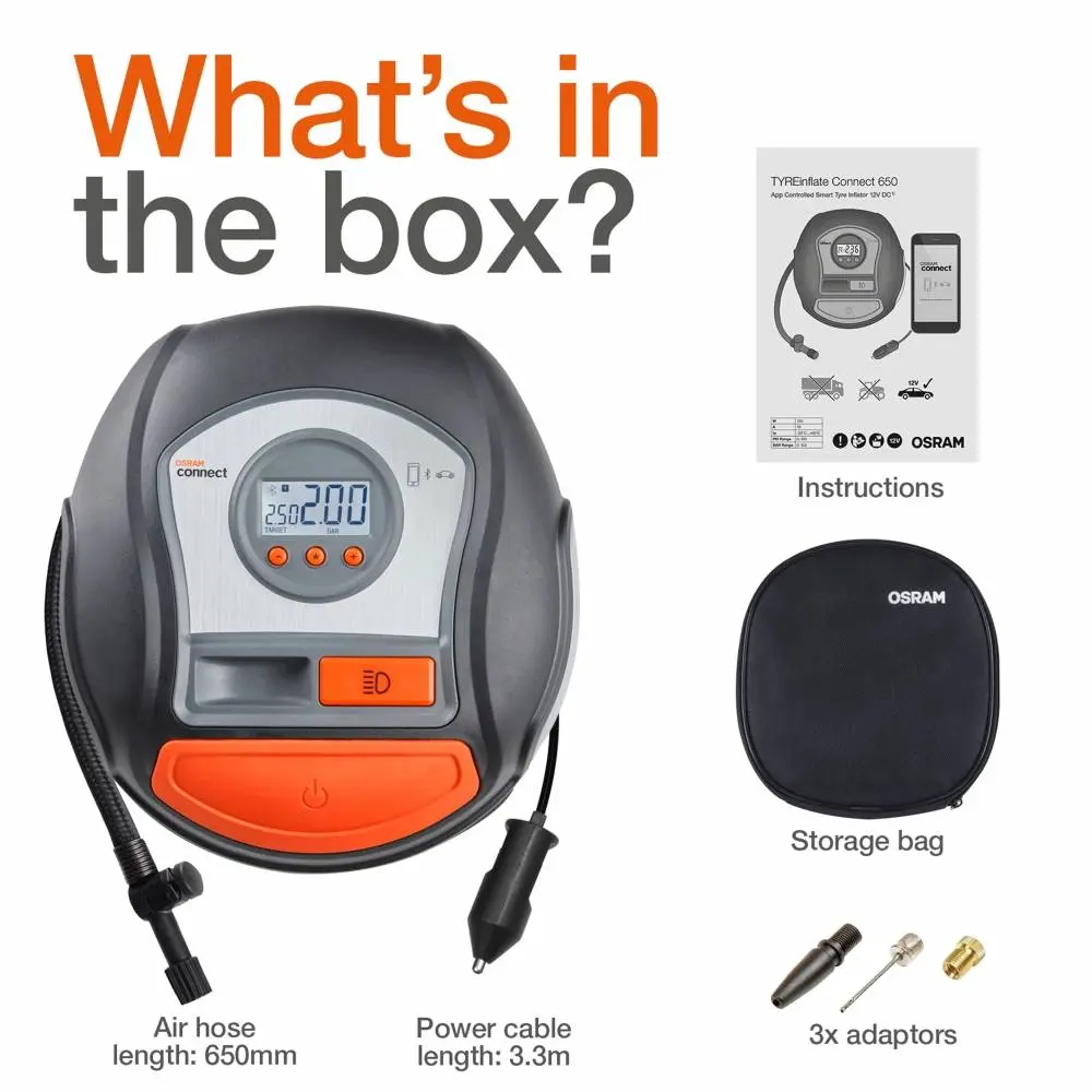 Kompressor dekkpumpe Osram TYREinflate Connect 650 – bilde 24