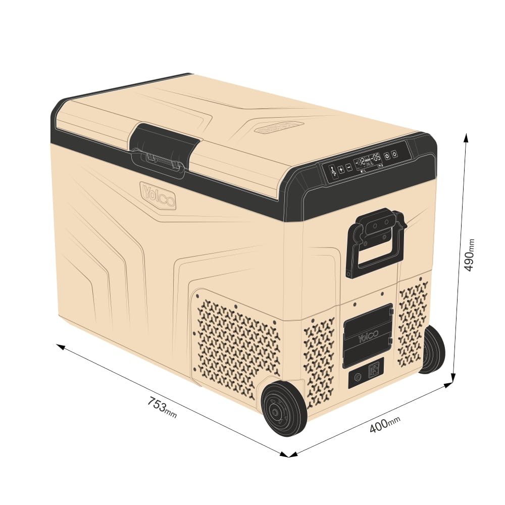 Kompressor kjøleboks Yolco TCX50 Sand 50 L │ Kompressorkjøleskap Dual-Zone - Bluetooth - USB – bilde 11