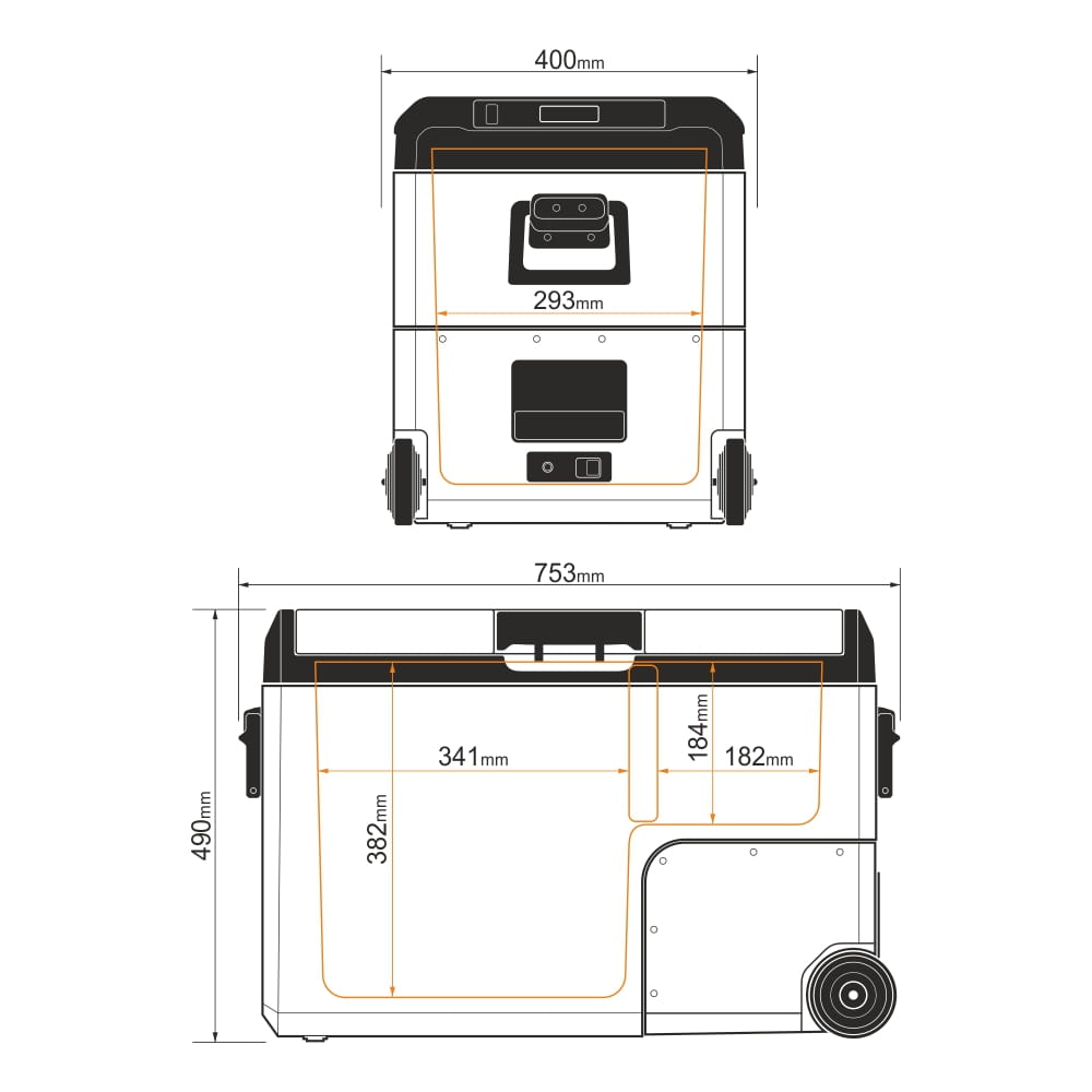 Kompressor kjøleboks Yolco TCX50 Sand 50 L │ Kompressorkjøleskap Dual-Zone - Bluetooth - USB – bilde 14