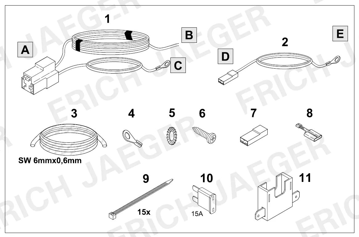 Kontakt for Størmlading av tilhenger │ Extension kit - Steady Plus and charging cable Image 2