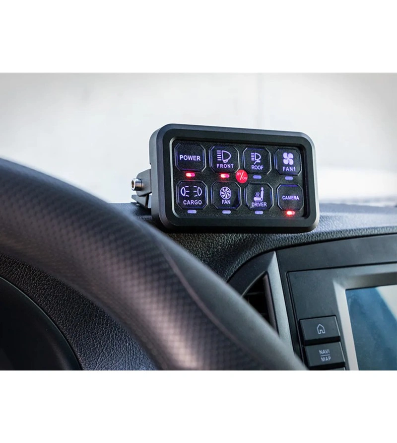 Kontrollboks Optibeam Control Panel 1605 – 4.5" / 11.5 cm – 12–24V – 60A │ Lyskontrollenhet 8-knapps bryterpanel – bilde 10