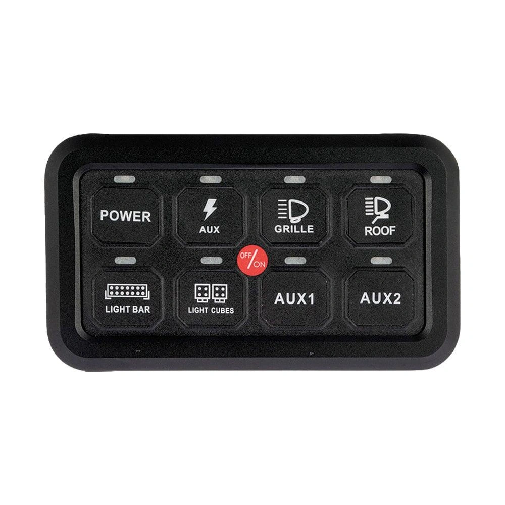Kontrollboks Optibeam Control Panel 1605 – 4.5" / 11.5 cm – 12–24V – 60A │ Lyskontrollenhet 8-knapps bryterpanel – bilde 2