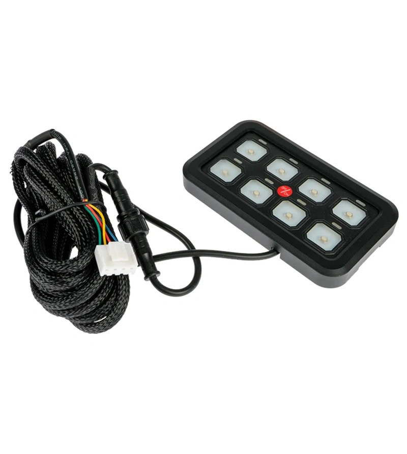 Kontrollboks Optibeam Control Panel 1605 – 4.5" / 11.5 cm – 12–24V – 60A │ Lyskontrollenhet 8-knapps bryterpanel – bilde 4