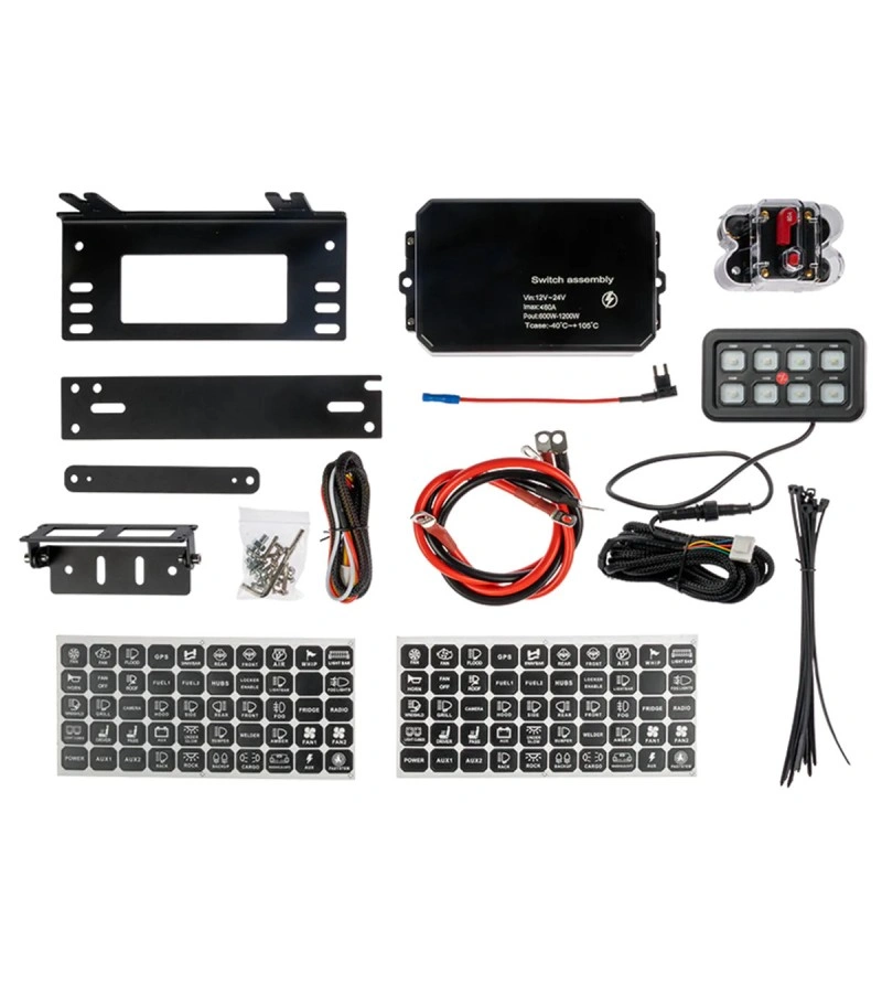 Kontrollboks Optibeam Control Panel 1605 – 4.5" / 11.5 cm – 12–24V – 60A │ Lyskontrollenhet 8-knapps bryterpanel – bilde 7