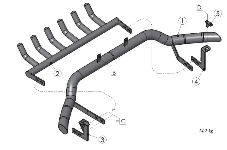 Kufanger Chevrolet Captiva 2012 - 2015 m/underseksjonsgrill – bilde 3