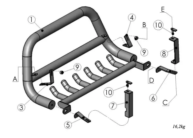 Kufanger Hyundai Santa Fe III 2012-2018  │ med underseksjonsgrill – bilde 4