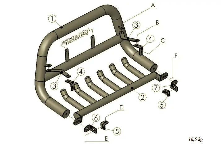 Kufanger Isuzu D-Max II 2012 - 2019 │ m/underseksjonsgrill – bilde 4