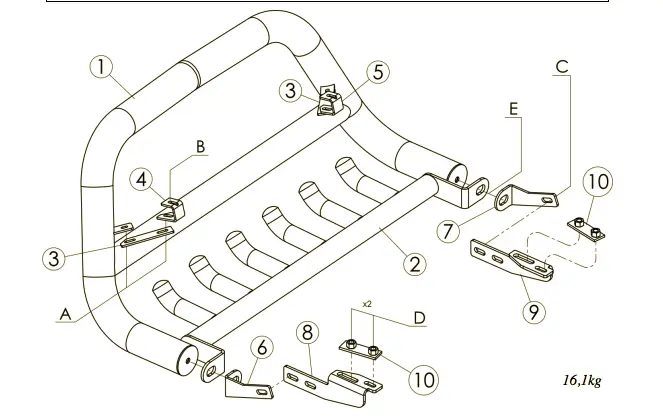 Kufanger Mercedes-Benz Vito (W447) 2014 - 2019 │ med undserseksjonsgrill Image 4
