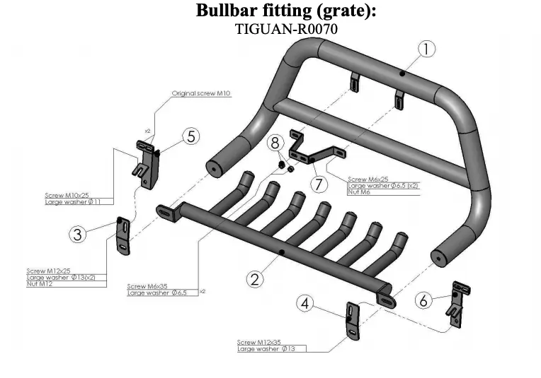 Kufanger VW Tiguan I 2007 - 2016 | med underseksjonsgrill – bilde 4