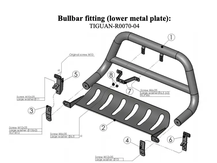 Kufanger VW Tiguan I 2007 - 2016 | med underseksjonsplate – bilde 4