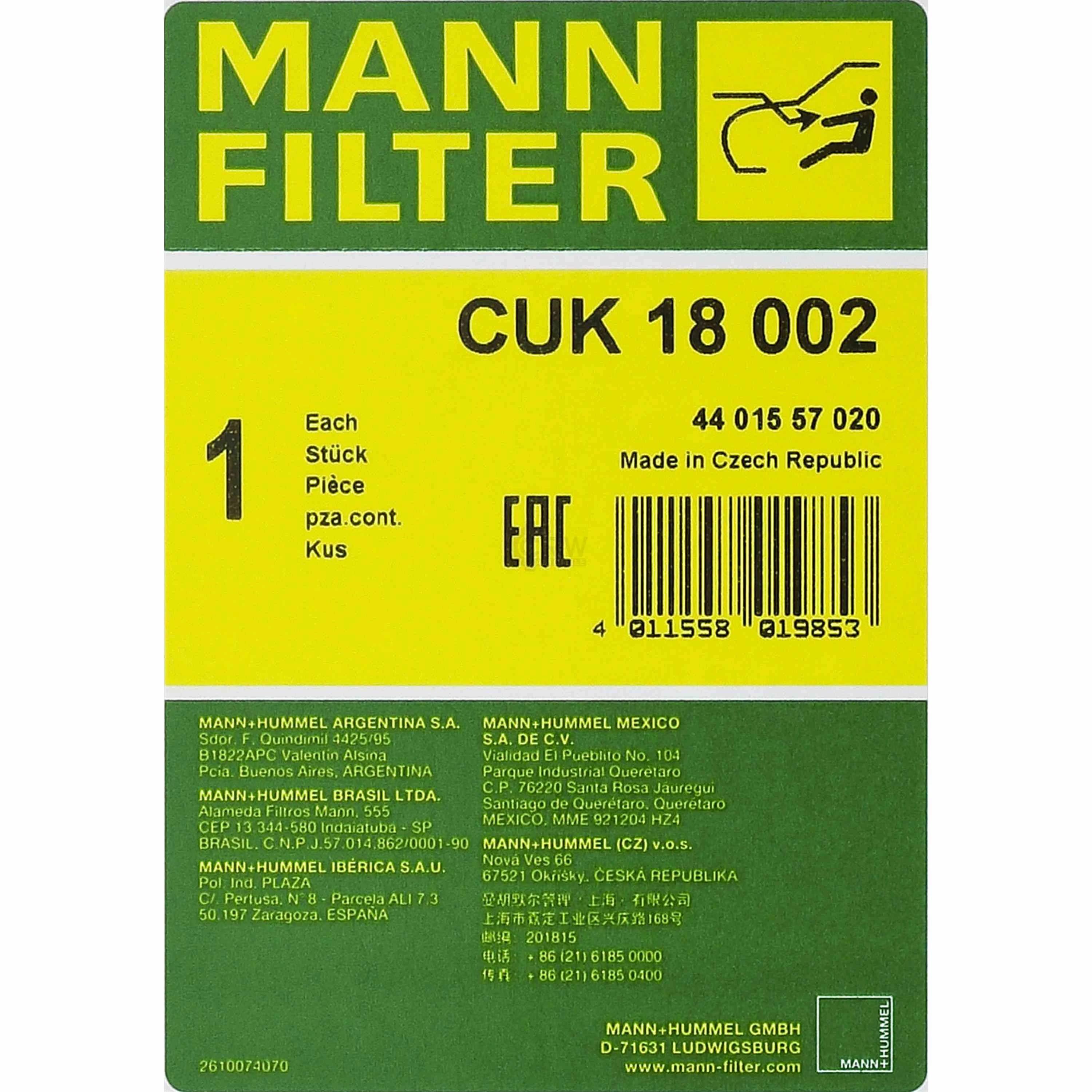 Kupéfilter MANN-FILTER Citroen C-ZERO / Mitsubishi i-MiEV / Peugeot iOn Image 3