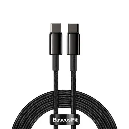Ladekabel Baseus Tungsten Gold Type-C USB-C 100W 5A Huawei SCP Quick Charge 4.0 PD Samsung AFC - 2m Image 1
