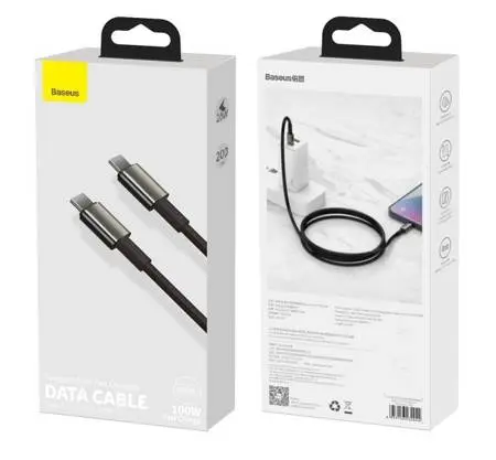 Ladekabel Baseus Tungsten Gold Type-C USB-C 100W 5A Huawei SCP Quick Charge 4.0 PD Samsung AFC - 2m Image 12