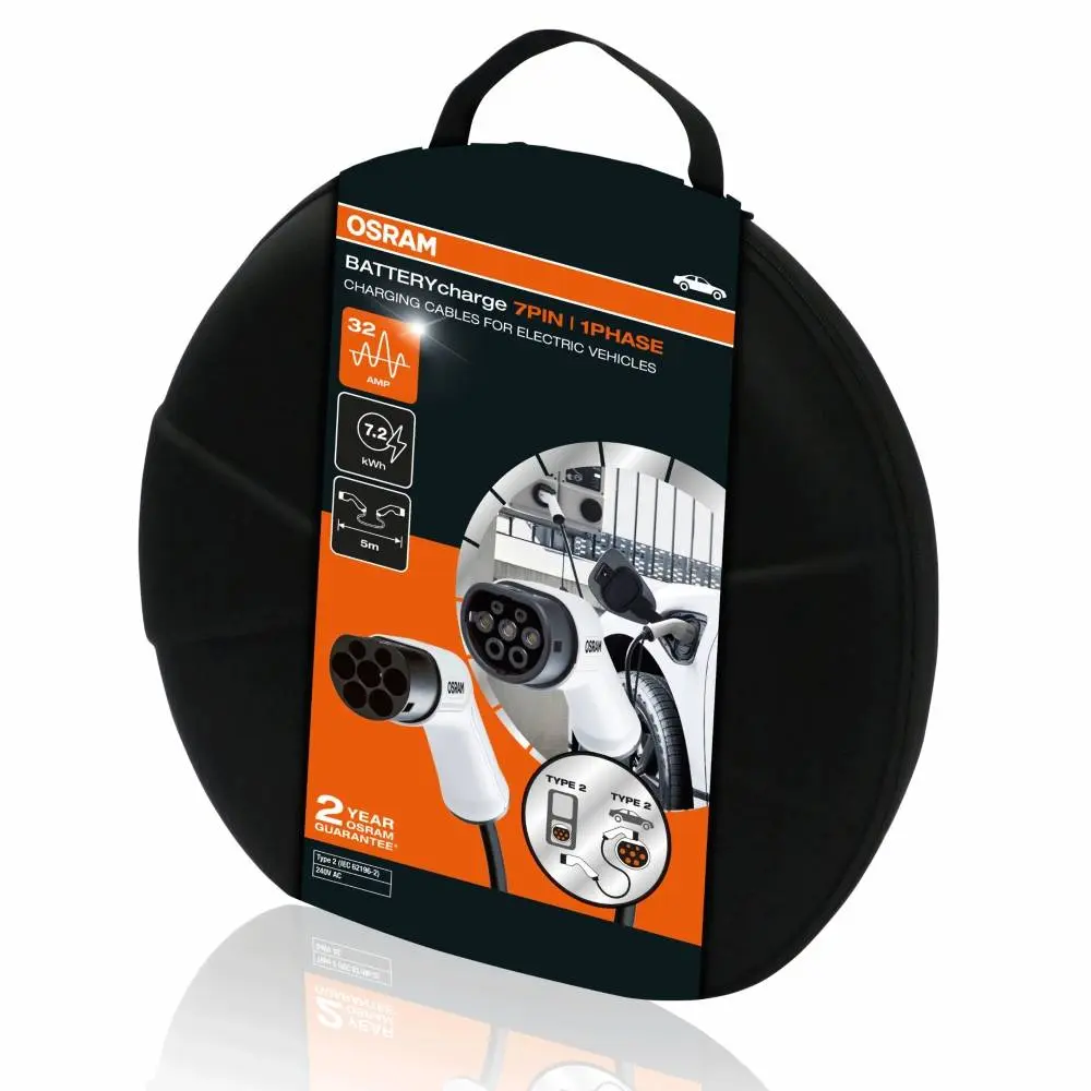 Ladekabel Type 2 til Type 2 Osram BATTERYcharge 7PIN | 1-fas | 32A | 7.2 kW - 5M – bilde 15